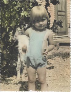 Joyce Grimmett with Cat